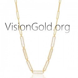 VisionGold.org® | Silberkette mit Zirkoniasteinen -