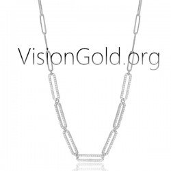 VisionGold.org® | Silberkette mit Zirkoniasteinen -