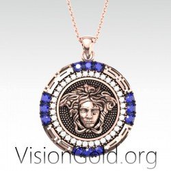 VisionGold.org®  γυναικειο κολιε μεδουσα- γυναικειο κολιε απο την ελληνικη μυθολογια 0654