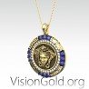 Medusa Necklace -Greek Mythology Jewelry-Medusa Coin Necklace-Ancient Greek Symbol-Medusa Charm Pendant Silver 0654