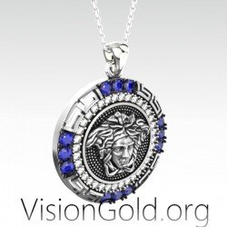 VisionGold.org®  γυναικειο κολιε μεδουσα- γυναικειο κολιε απο την ελληνικη μυθολογια 0654