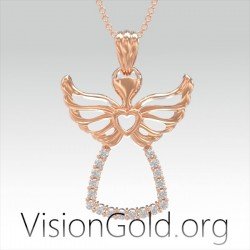 VisionGold.org® Halskette mit Engel für Mama| Halskette für Mamas 0652