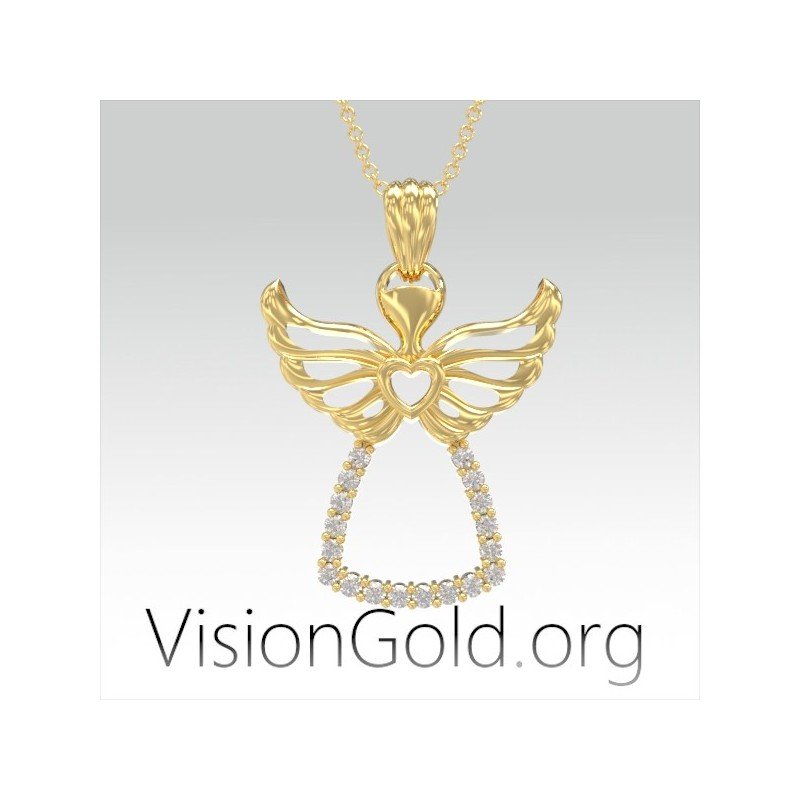 VisionGold.org® Halskette mit Engel für Mama| Halskette für