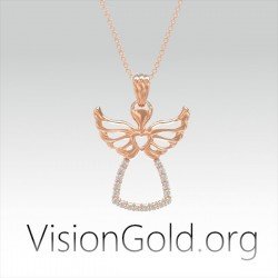 VisionGold.org® Halskette mit Engel für Mama| Halskette für