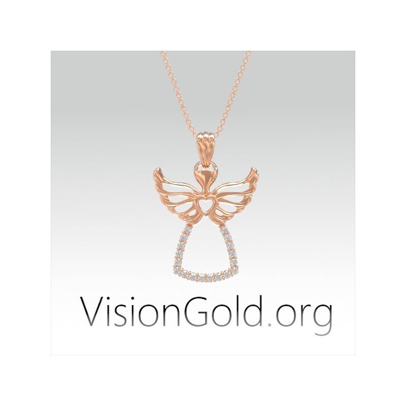 VisionGold.org® Halskette mit Engel für Mama| Halskette für