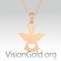 VisionGold.org® Halskette für Mütter| Halskette mit Engel für Mama 0641