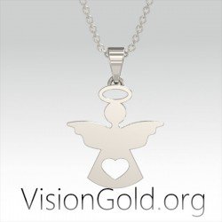 VisionGold.org®  κολιέ για μαμάδες|κολιέ με αγγελάκι για μαμά 0641