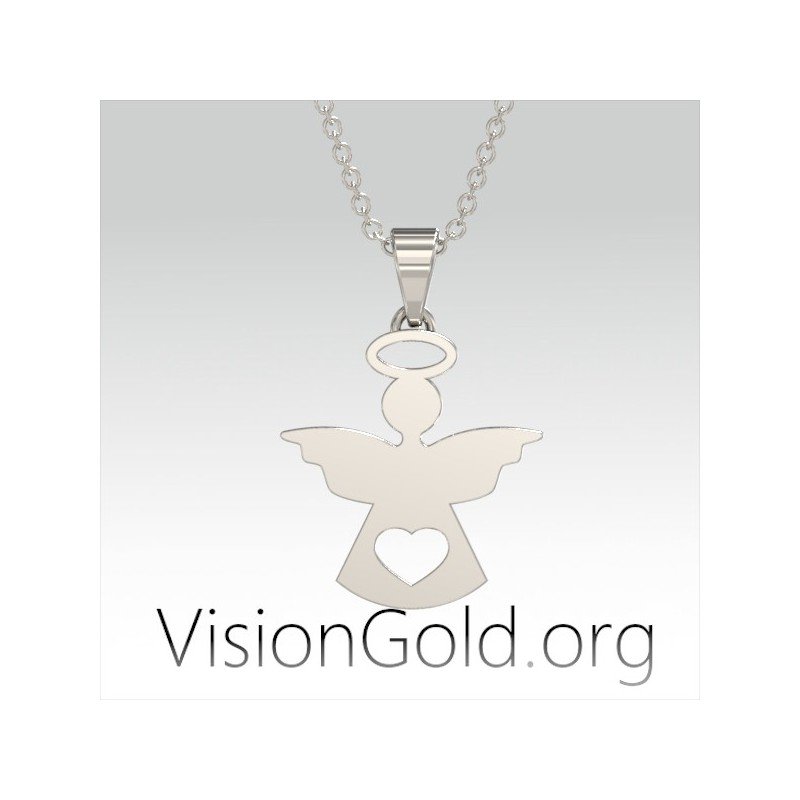 VisionGold.org®  κολιέ για μαμάδες|κολιέ με αγγελάκι για μαμά 0641