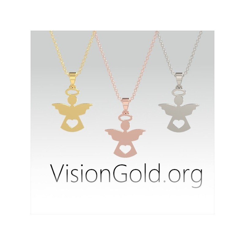 VisionGold.org®  κολιέ για μαμάδες|κολιέ με αγγελάκι για μαμά 0641