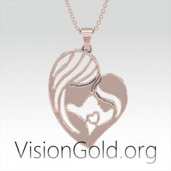 VisionGold.org® Collar Mamá e Hija|Collares para Mamás|Joyería Madre 0640