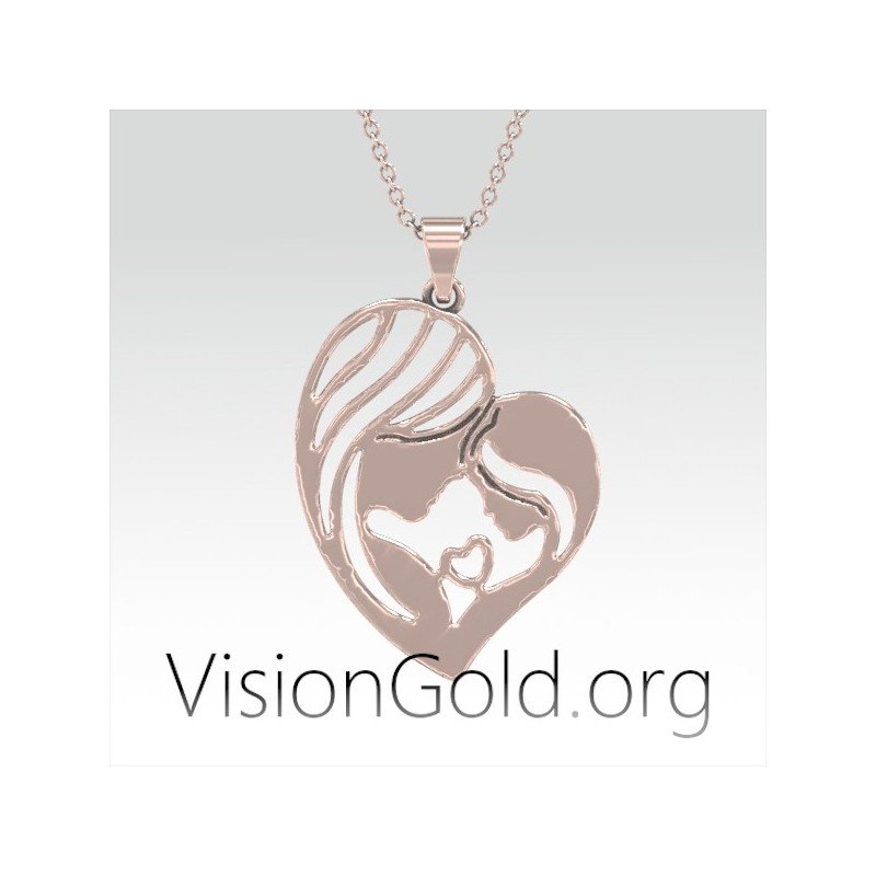 VisionGold.org® Halskette Mutter und Tochter|Halskette für