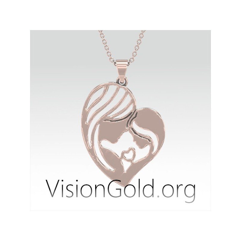 VisionGold.org® Ожерелье для мамы и дочки|Ожерелья для мам|Ювелирные изделия для мамы 0640