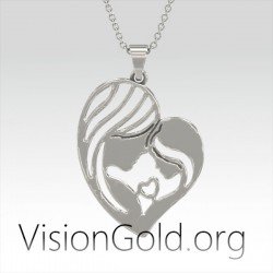 VisionGold.org® Ожерелье для мамы и дочки|Ожерелья для мам|Ювелирные изделия для мамы 0640
