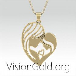 VisionGold.org® Collar Mamá e Hija|Collares para Mamás|Joyería Madre 0640