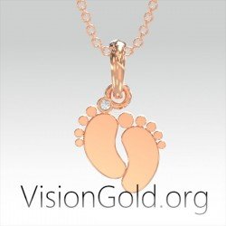 Delicate Baby Foot Necklace 0593