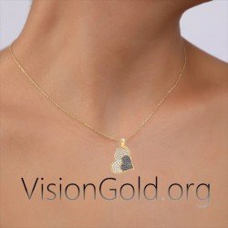 Visiongold.Org® Γυναικειο Κρεμαστο Κολιε Με Διπλη Καρδια|Κολιε Καρδια Για Ζευγαρια 0587