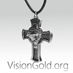 Colgante de cruz con Jesús - Joyería temática ortodoxa 0145