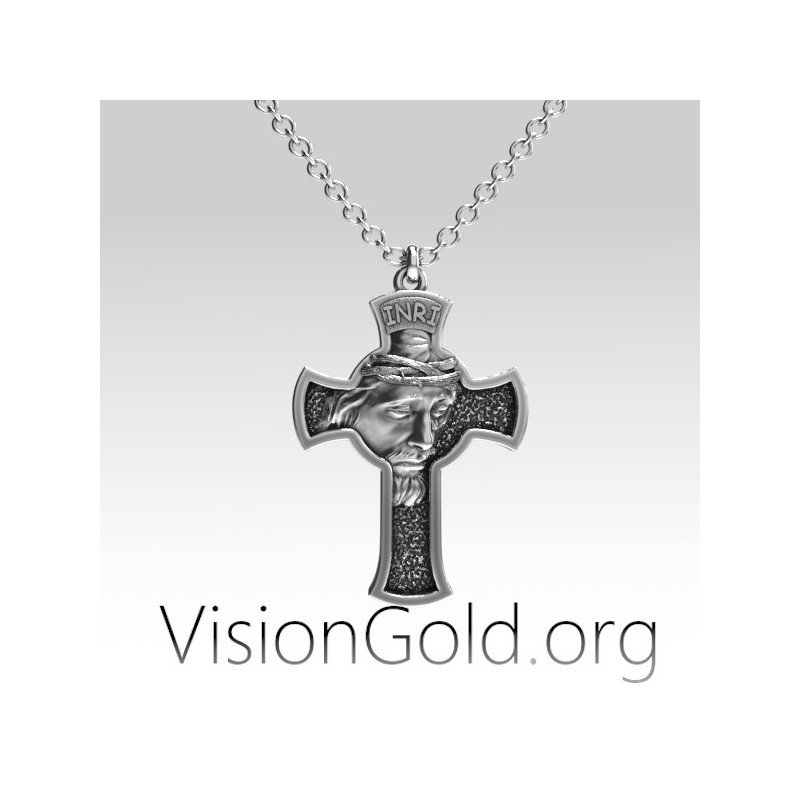 Μενταγιον Σταυρος Με Τον Ιησου- Κοσμηματα Με Θεμα Την Ορθοδοξια 0145