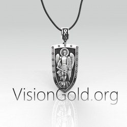 Ορθοδοξο Χριστιανικο Κολιε Με Τον Αρχαγγελο Μιχαηλ-Χριστιανικα Κοσμηματα Visiongold 0148