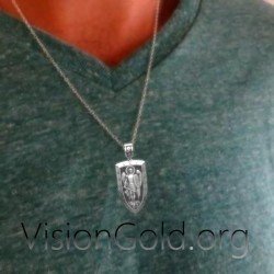 Ορθοδοξο Χριστιανικο Κολιε Με Τον Αρχαγγελο Μιχαηλ-Χριστιανικα Κοσμηματα Visiongold 0148