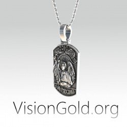 Archangel Saint Michael Silver Charm, Spiritual Shield Archangel Pendant, St Michael Is Commander Of The Army Of God 0149