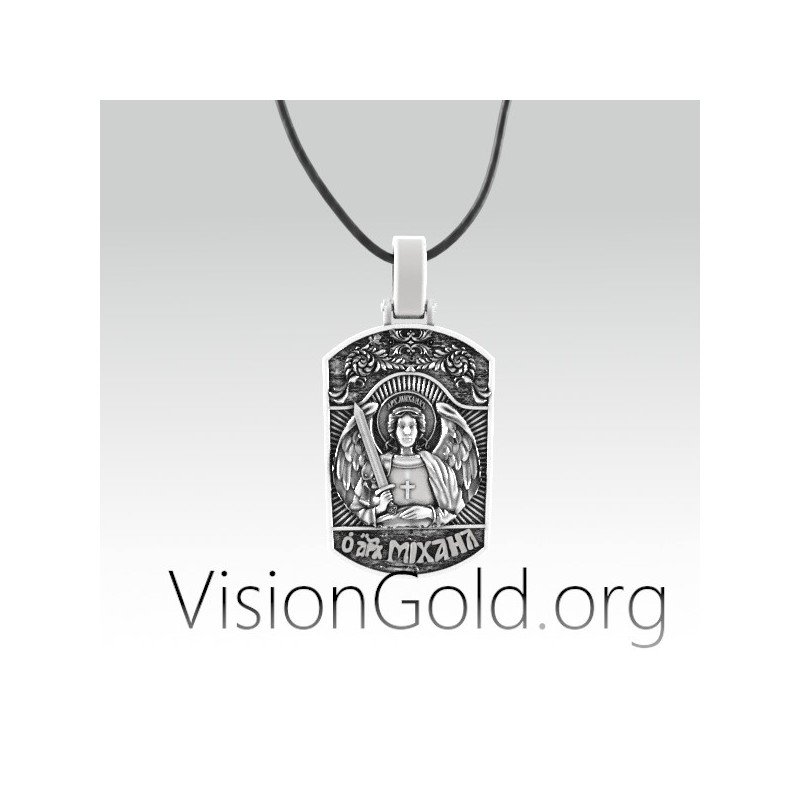 Archangel Saint Michael Silver Charm, Spiritual Shield Archangel Pendant, St Michael Is Commander Of The Army Of God 0149