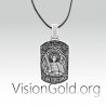 Archangel Saint Michael Silver Charm, Spiritual Shield Archangel Pendant, St Michael Is Commander Of The Army Of God 0149