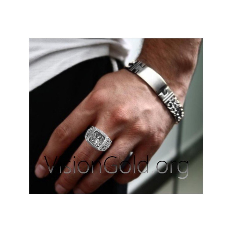 Ανδρικό Δαχτυλίδι φυλαχτό με τον αρχάγγελο Μιχαήλ - εκκλησιαστικά είδη - εκκλησιαστικό δαχτυλίδι 0528