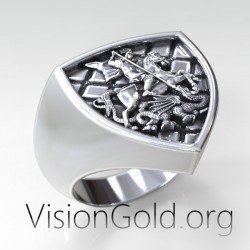 Ανδρικό Δαχτυλίδι με τον Άγιο Γεώργιο | εκκλησιαστικά είδη| εκκλησιαστικό δαχτυλίδι 0530