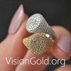 Pinky Ring For Women - Small Finger Ring - Chevalier Ring Woman - Pinky Ring Gold - Gold Rings For Women 1023