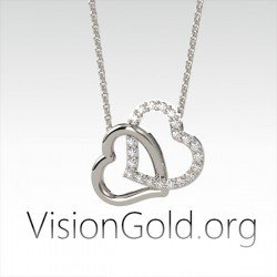 Collar doble corazón para enamorados| VisionGold.org® 0500 Regalos de San Valentín