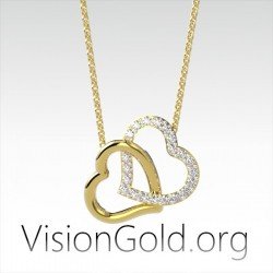 Collar doble corazón para enamorados| VisionGold.org® 0500 Regalos de San Valentín