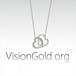 Collar doble corazón para enamorados| VisionGold.org® 0500 Regalos de San Valentín