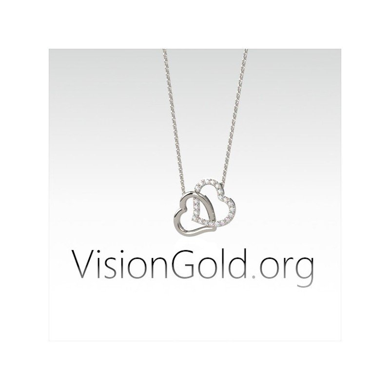 Collar doble corazón para enamorados| VisionGold.org® 0500 Regalos de San Valentín