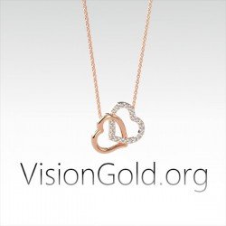 Ожерелье с двойным сердцем для влюбленных | VisionGold.org® 0500 подарков на День святого Валентина