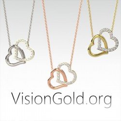 Collar doble corazón para enamorados| VisionGold.org® 0500 Regalos de San Valentín
