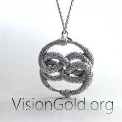 Ιδιαιτερο Μοναδικο Χειροποιητο Ανδρικο Κολιε Απειρο Διπλο Φιδι | Ανδρικα Κολιε Visiongold.Org®   0154