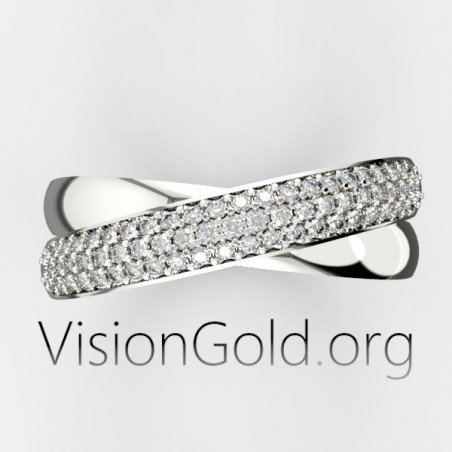 Diamond Gold Ring, Wedding Ring, Engagement Ring, Gold Stacking Ring, Natural Diamond Ring, Promise Ring Visiongold® 0746