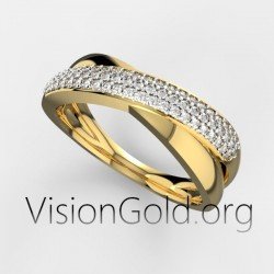 классическое кольцо с бриллиантом | Ювелирные изделия Visiongold® 0746