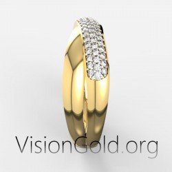 классическое кольцо с бриллиантом | Ювелирные изделия Visiongold® 0746