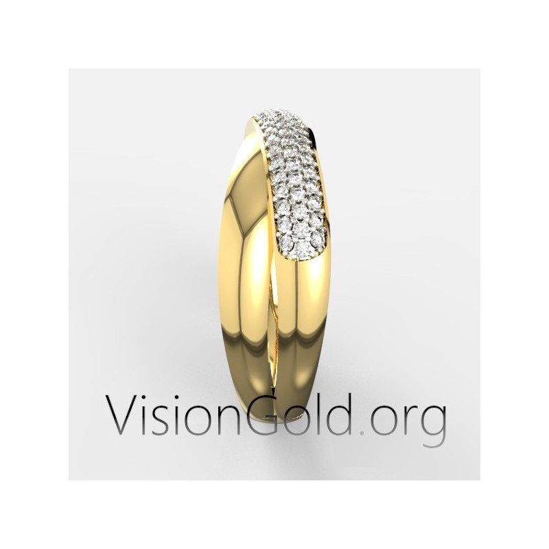Κλασικο Δαχτυλιδι Με Διαμαντια | Κοσμηματα Visiongold® 0746