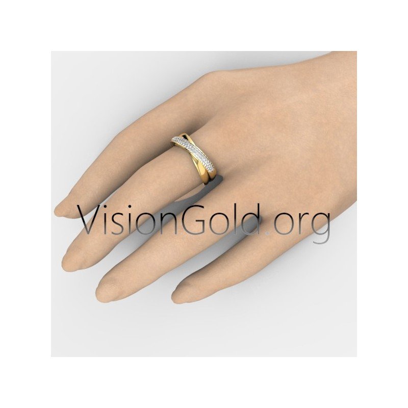 Κλασικο Δαχτυλιδι Με Διαμαντια | Κοσμηματα Visiongold® 0746