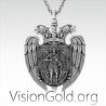 Archangel St. Michael, Catholic Medal, Antiqued Gold Cross Pendant, Religious Charm, Protect Us 0156