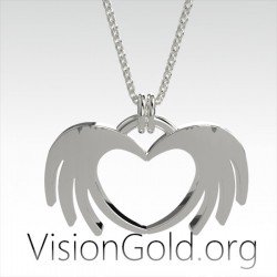 Ожерелье Женское колье-сердце ручной работы 0474