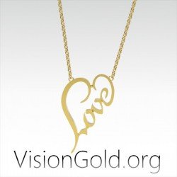 Γυναικειο Κολιε Με Καρδια Love |  Κολιε Για Την Ημερα Του Αγιου Βαλεντινου 0475