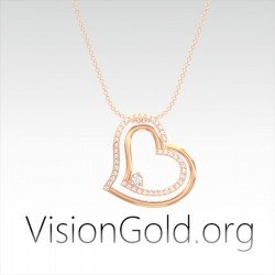 Специальное уникальное колье с двойным сердцем для женщин - ожерелье ко дню святого Валентина 0484
