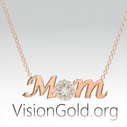 Ожерелье для мамы с цирконами | Ожерелье мамы 0682