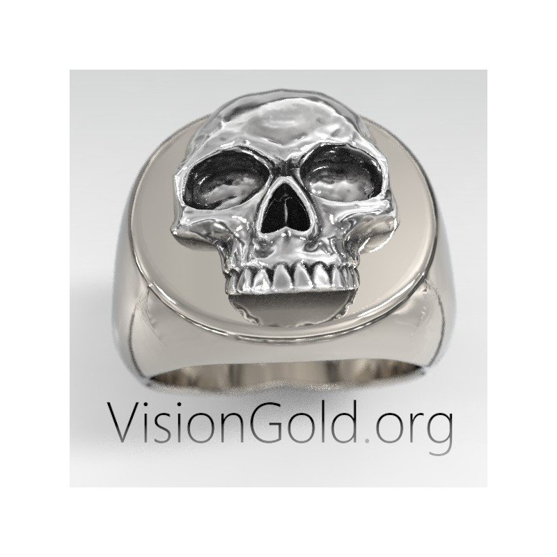 Silber Herren Ring 925 mit Totenkopf - Silber Herren Ringe