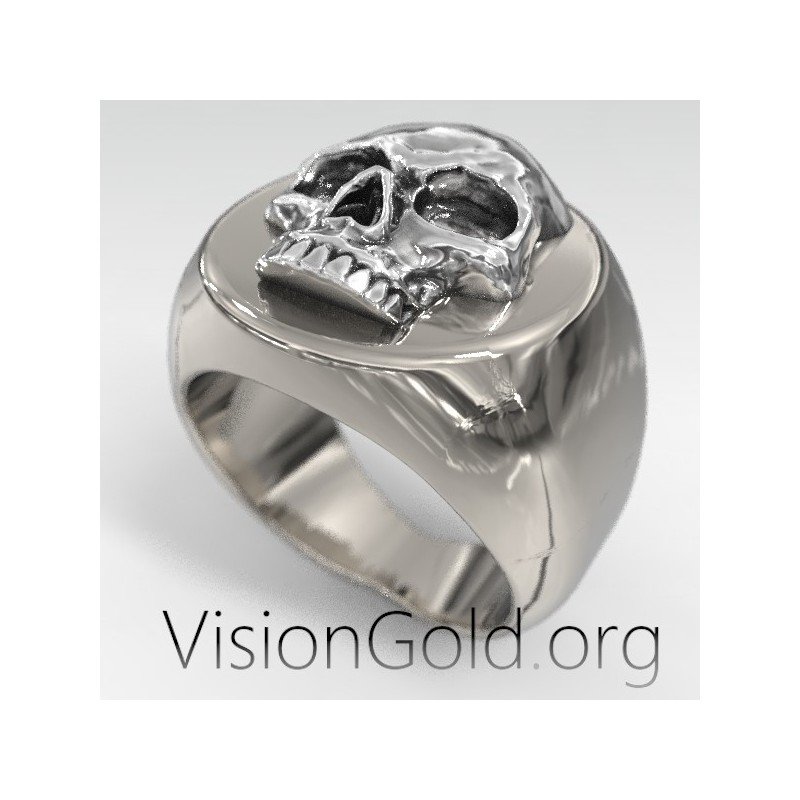 Silber Herren Ring 925 mit Totenkopf - Silber Herren Ringe