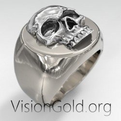 Silber Herren Ring 925 mit Totenkopf - Silber Herren Ringe